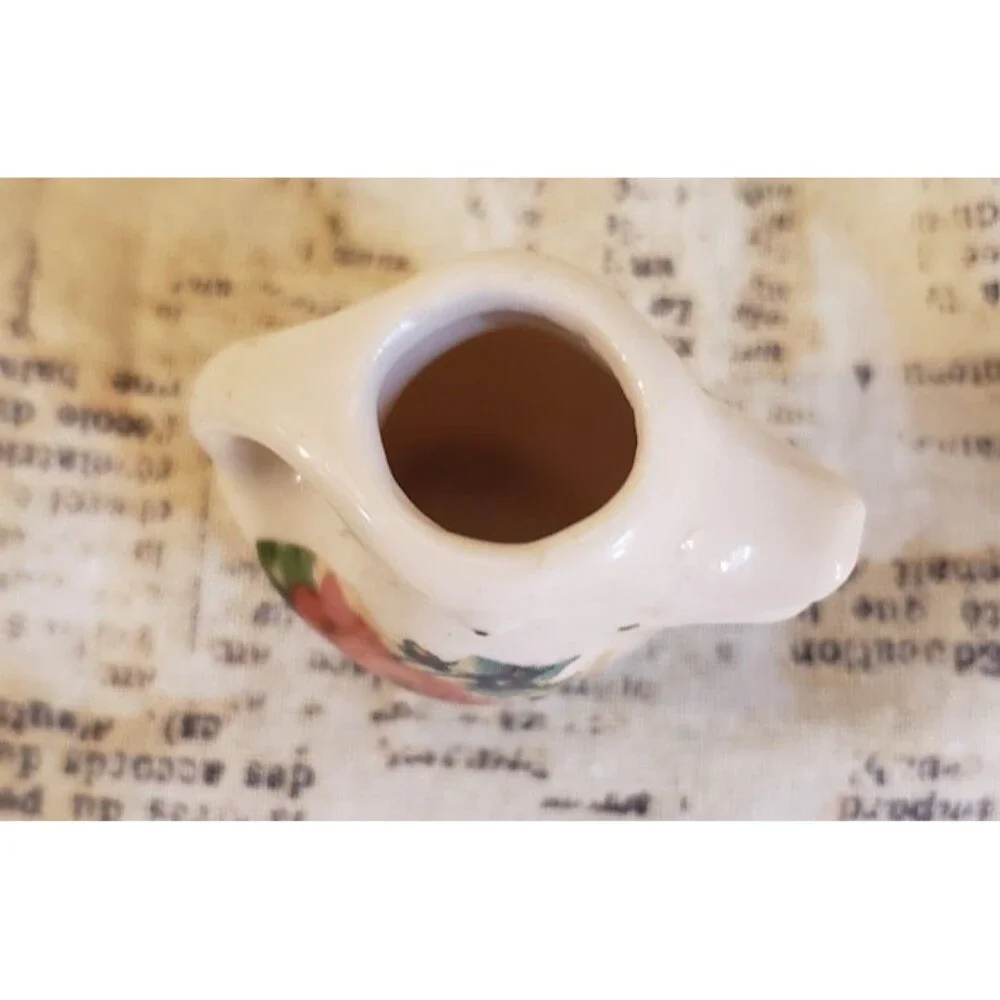Artsy, Boho, Quirky  - Vintage Miniature Bird/Duck Pitcher w/ Floral Pattern